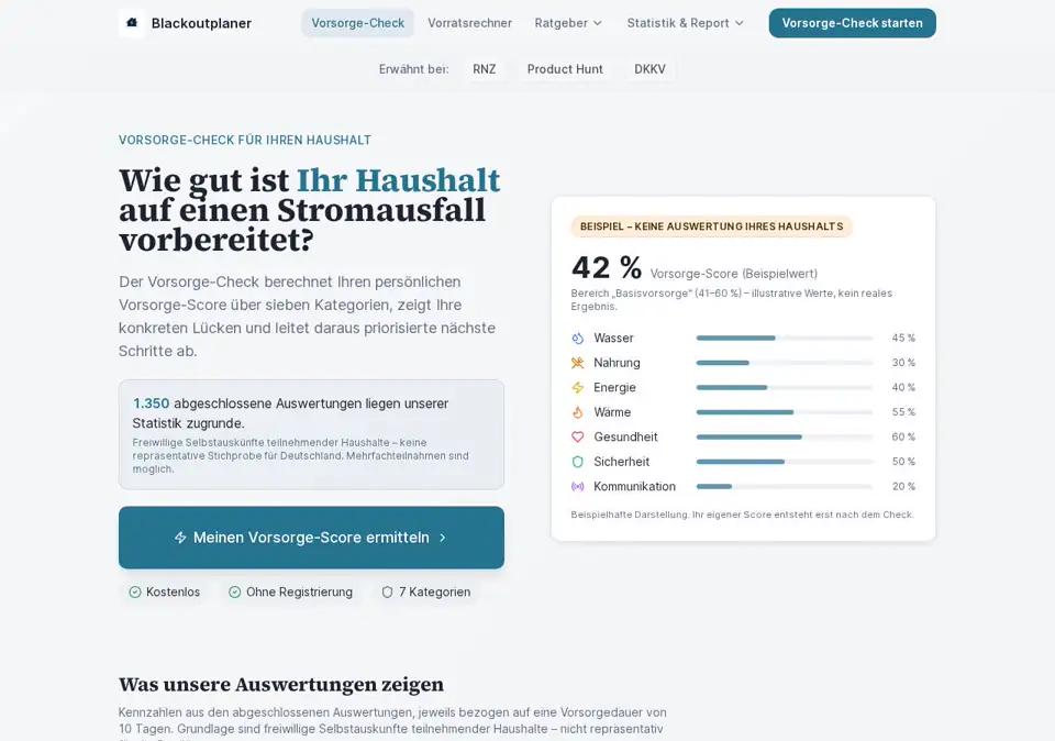 Blackoutplaner live website preview