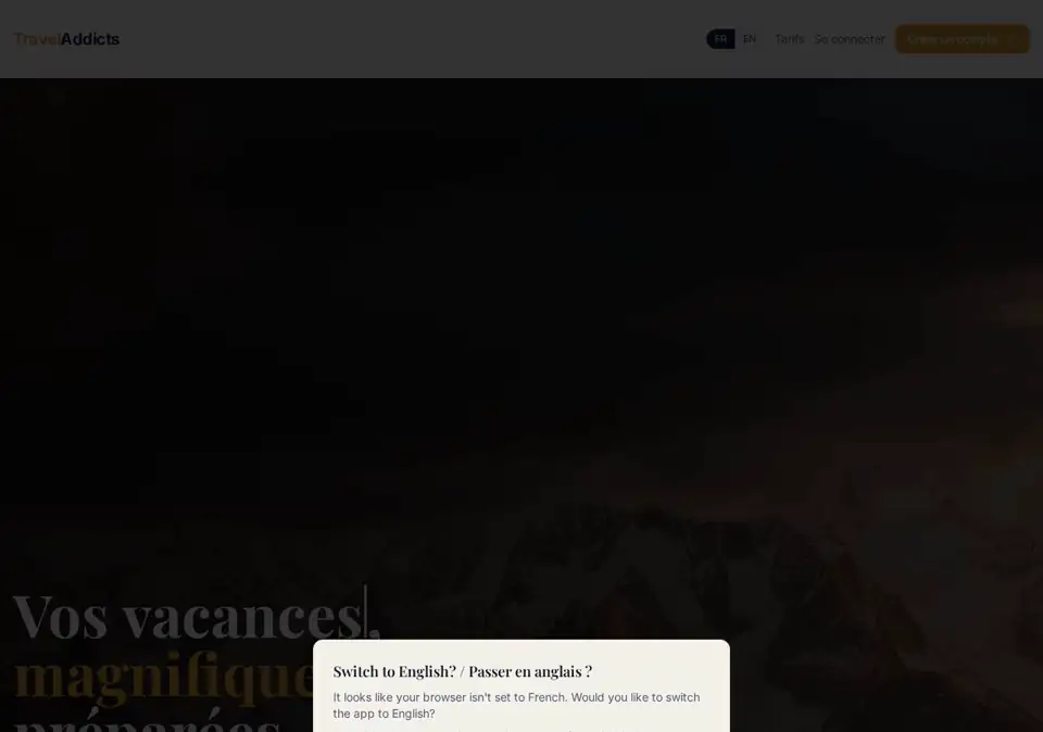 TravelAddicts live website preview