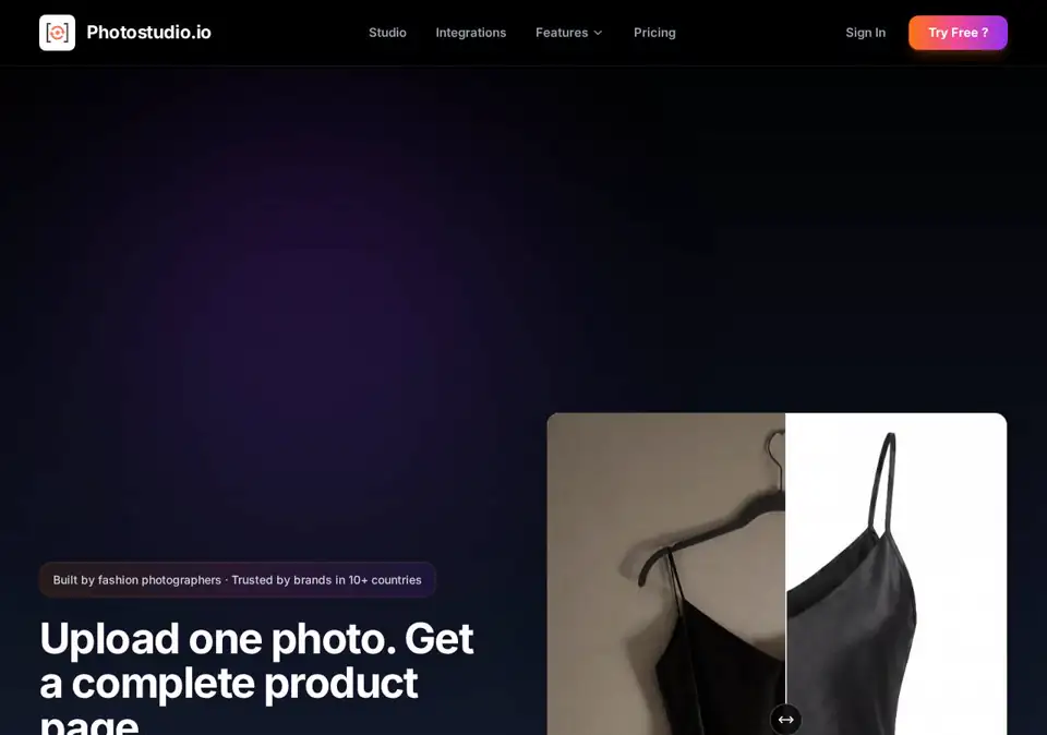 Photostudio.io live website preview