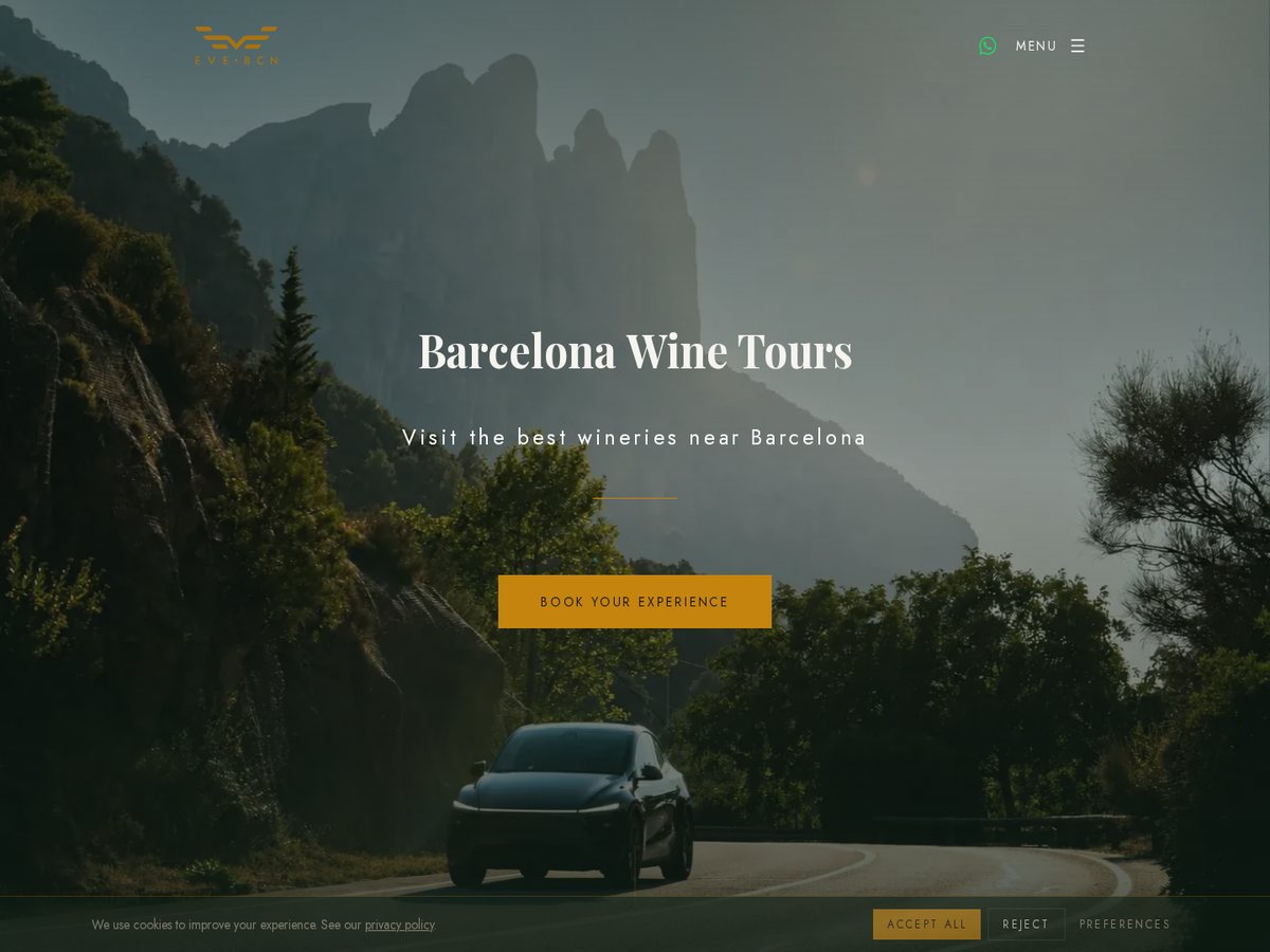EVE BCN Wine Tours live website preview