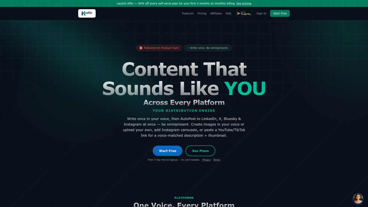 Kraflio live website preview