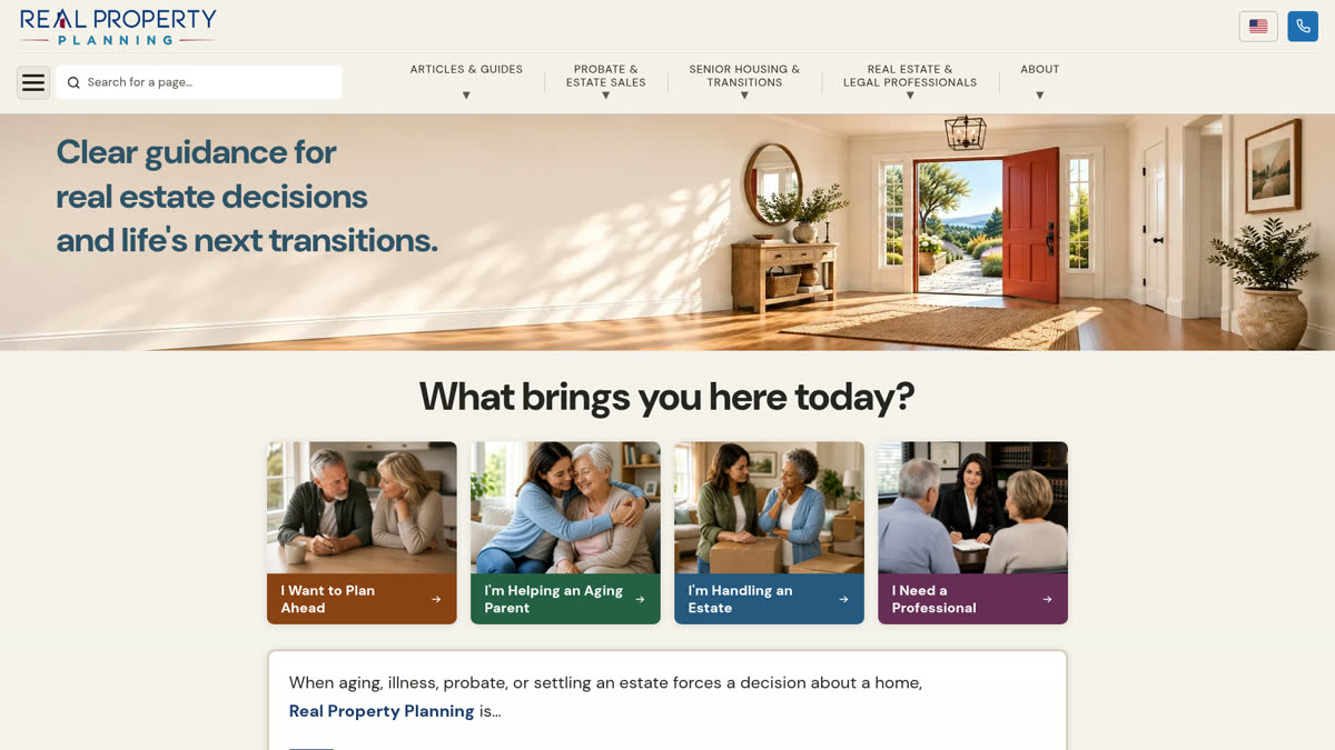 Real Property Planning live website preview